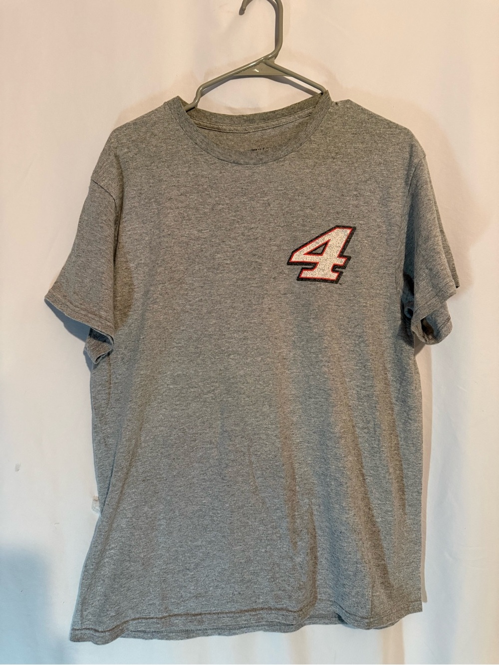 Kevin Harvick #4 NASCAR Patriotic T Shirt Gray USA Flag Racing Men’s L
